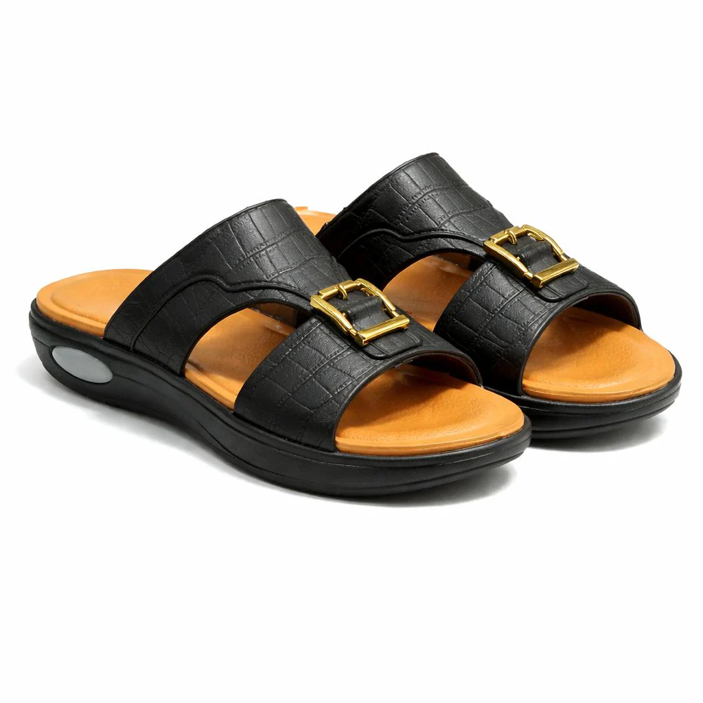 Men Arabic Style Comfort Slippers with Buckle | Soft Cushioned Sole|ZEE-5029 - Image 4