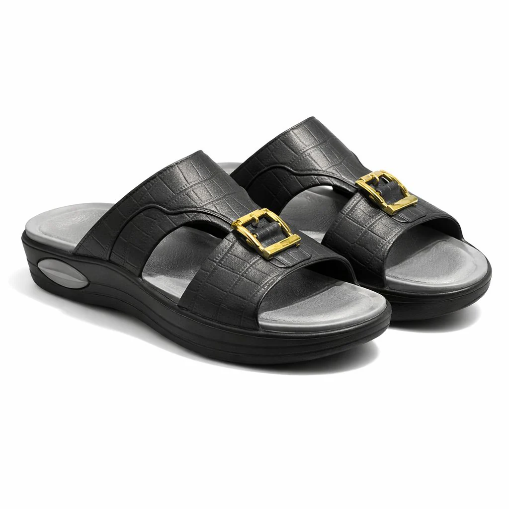Men Arabic Style Comfort Slippers with Buckle | Soft Cushioned Sole|ZEE-5029 - Image 8