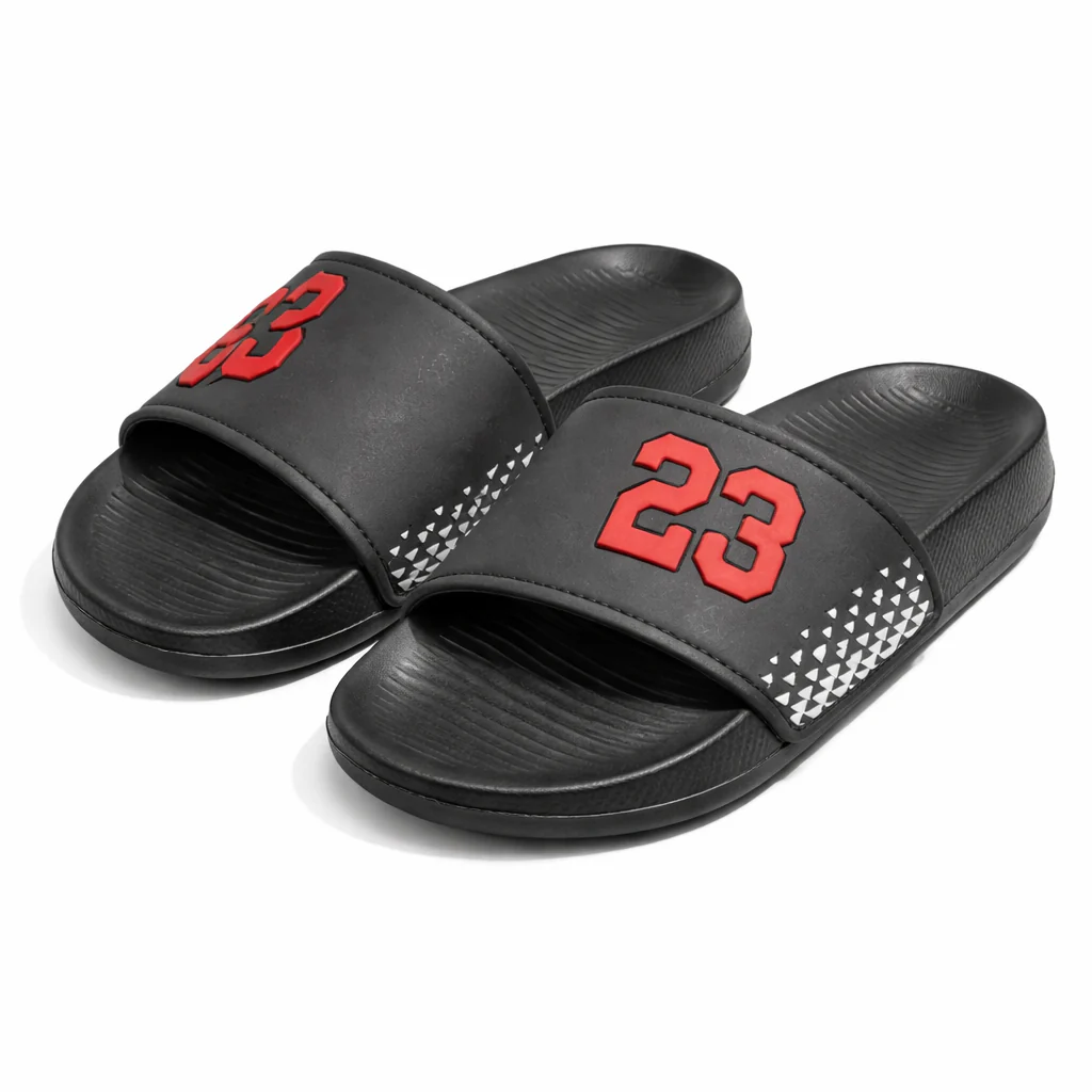 Men’s Black Slide Slipper with Red 23 Logo Comfortable EVR Slippers |Next-R39 - Image 3