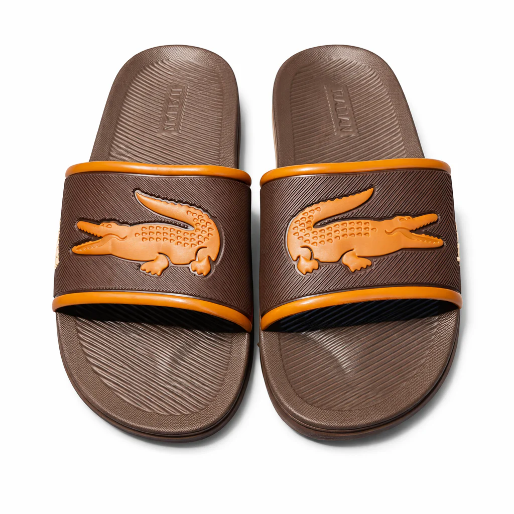 Men’s Premium Comfort Slide Slippers Brown & Tan | ITN-8001 - Image 3