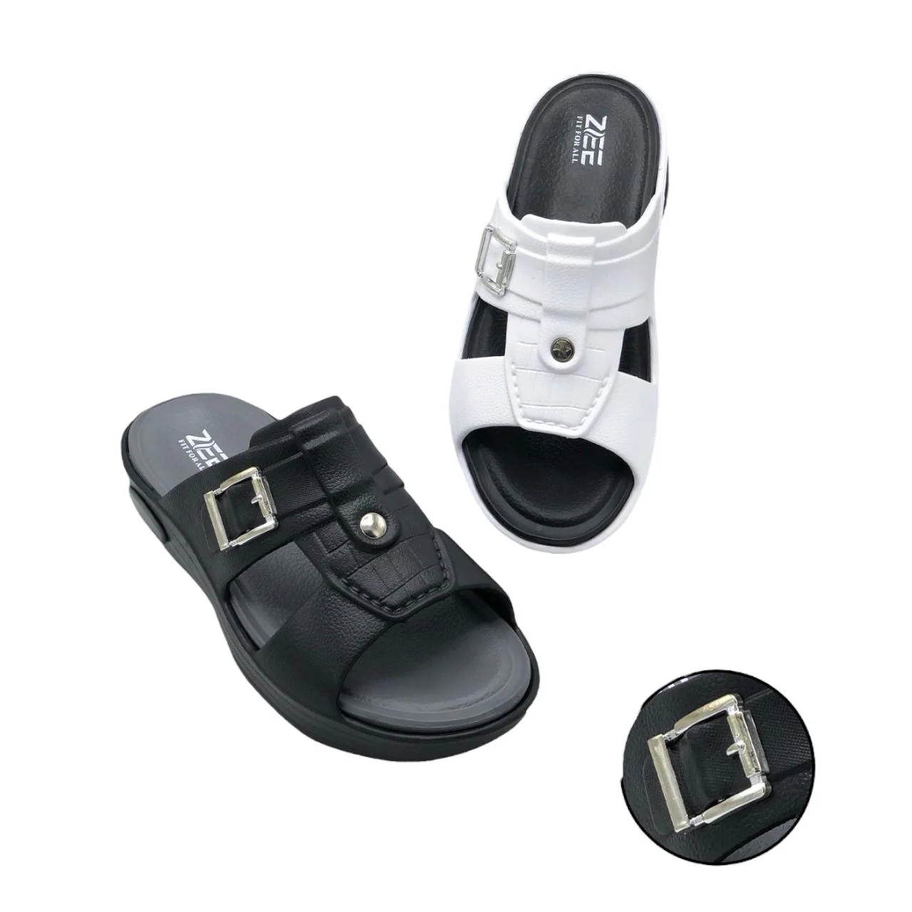 Premium EVR Dual-Buckle Comfort Slides with Cushioned Footbed|ZEE-5033 - Image 4