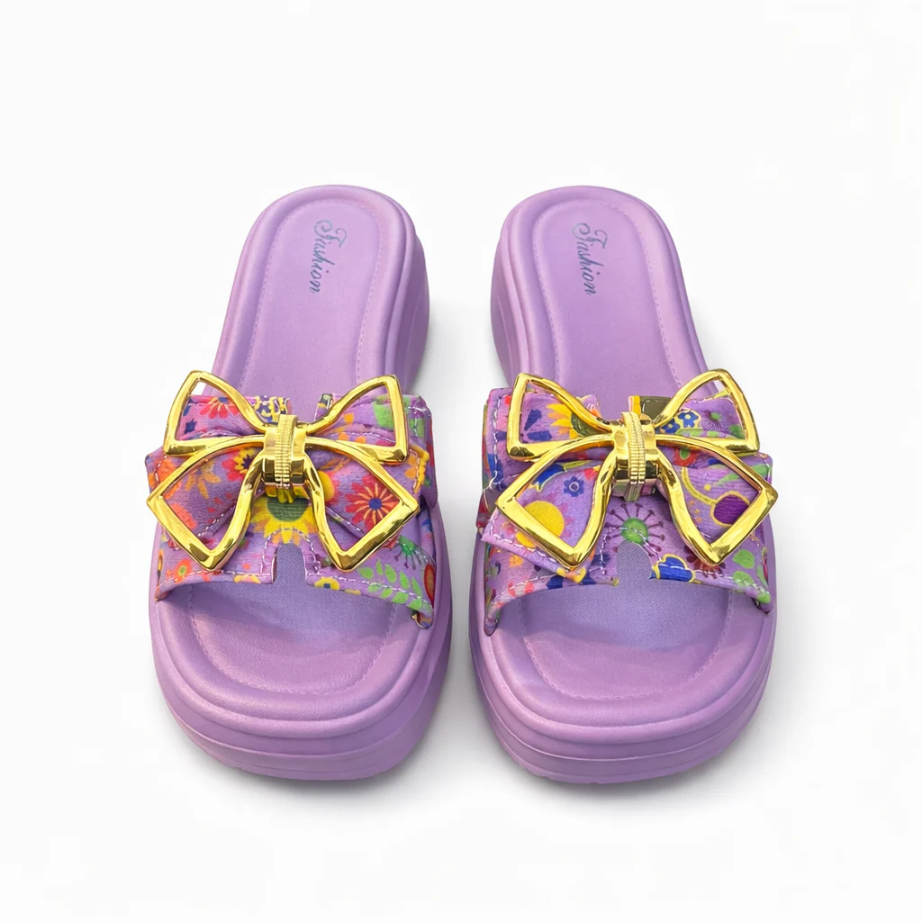Urban Walk Women EVR Comfort Slippers Floral Bow Style| Zee-258 - Image 10