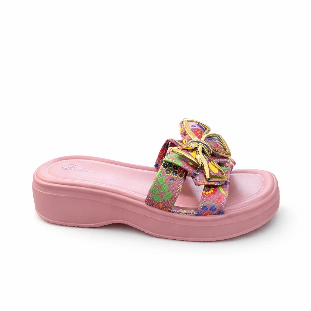 Urban Walk Women EVR Comfort Slippers Floral Bow Style| Zee-258 - Image 7