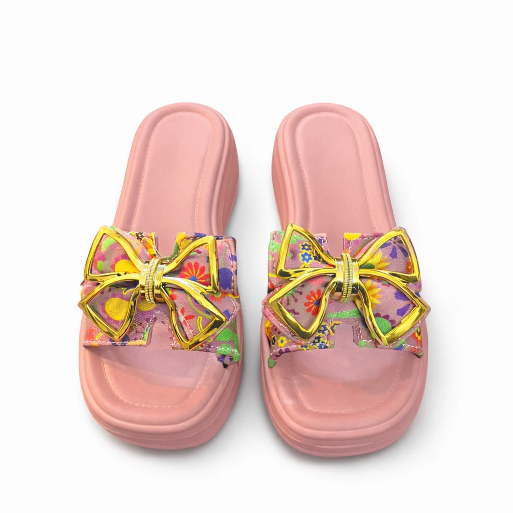 Urban Walk Women EVR Comfort Slippers Floral Bow Style| Zee-258 - Image 9