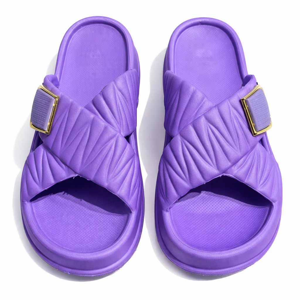 Urban Walk Women Quilted Buckle Slippers|GL-402 - Image 4