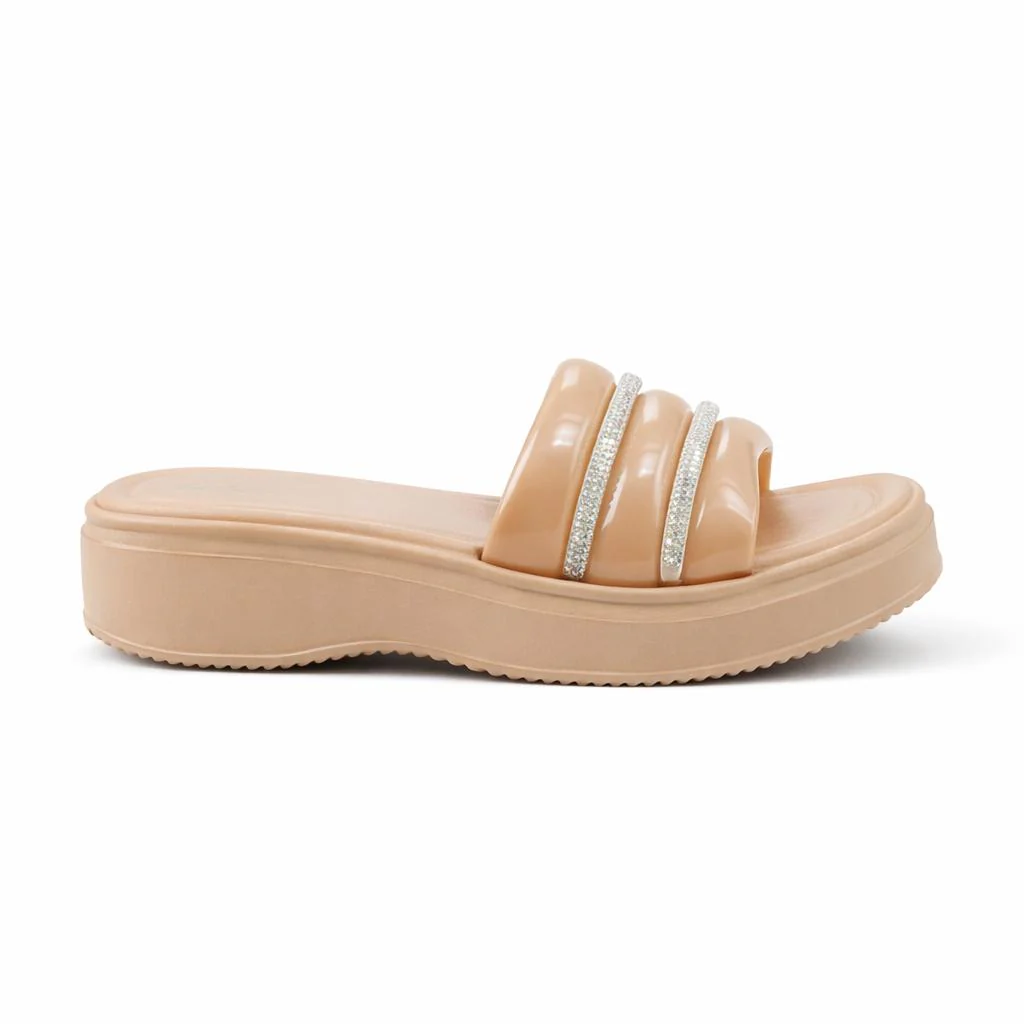 Urban Walk Women’s Cushioned Slides with Crystal Straps| Zee-256 - Image 14