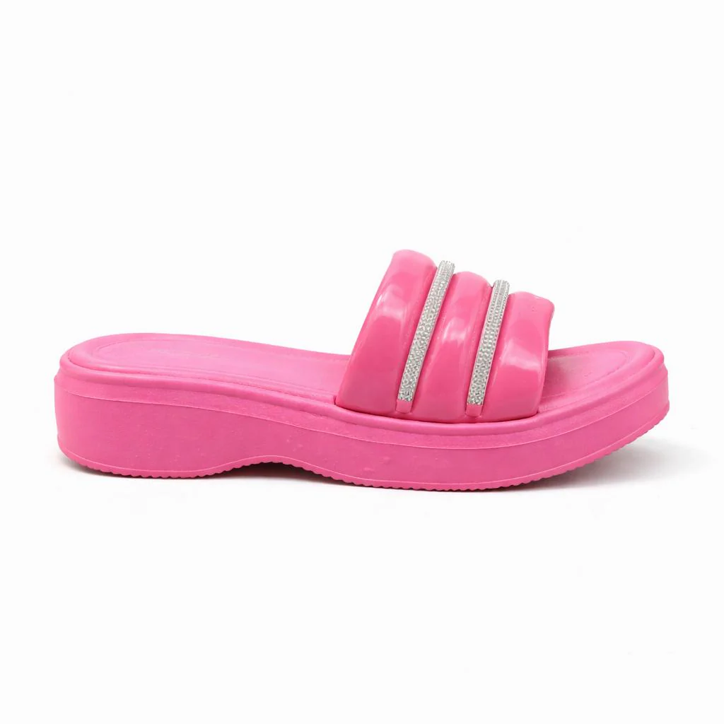 Urban Walk Women’s Cushioned Slides with Crystal Straps| Zee-256 - Image 6