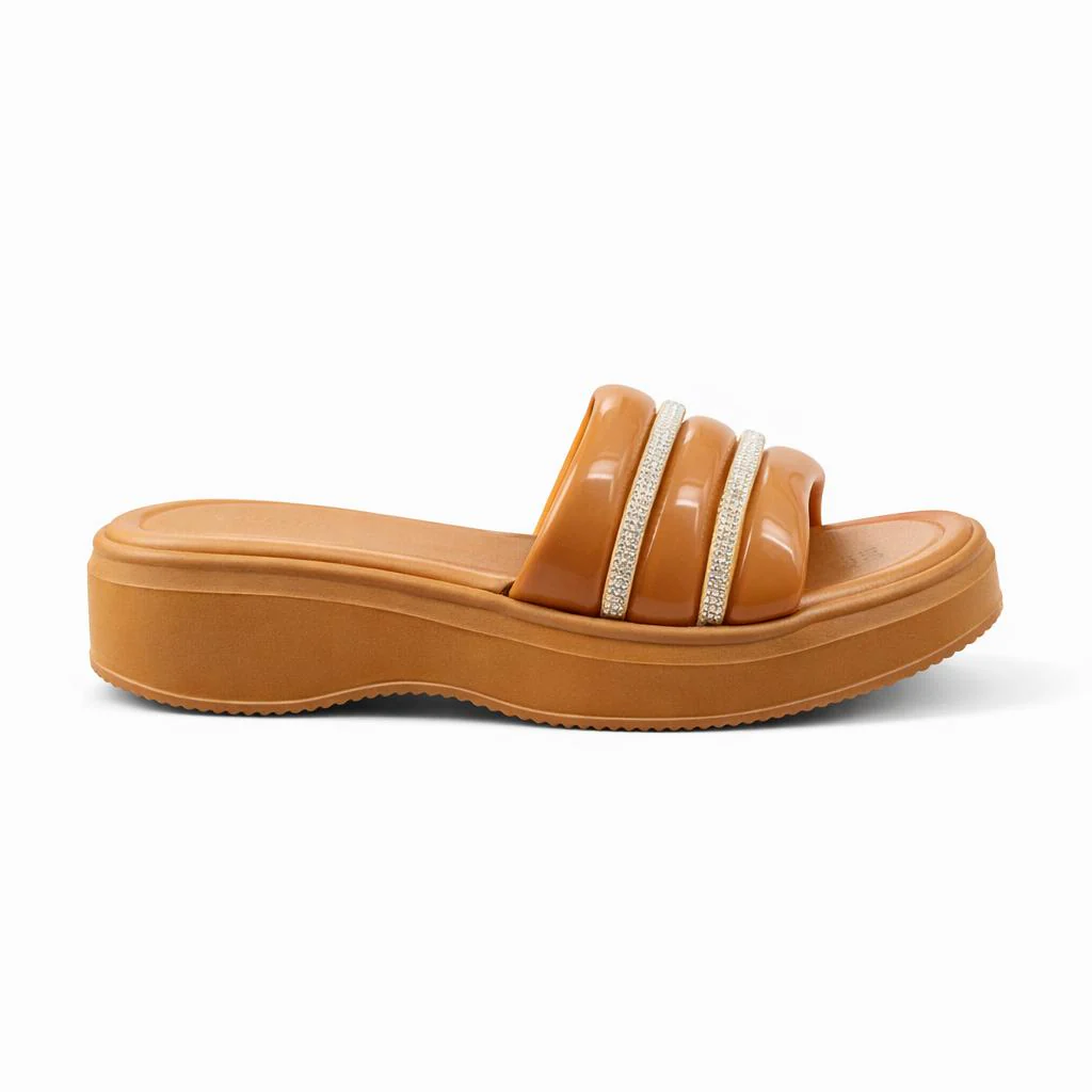 Urban Walk Women’s Cushioned Slides with Crystal Straps| Zee-256 - Image 7